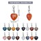 16 Pieces Heart Stone Charms Love Heart Pendants Valentine Charms Quartz Gemstone Chakra Stone Charm Pendants with Lobster Claw Clasps for Valentine Mother Wedding Necklace Jewelry Making